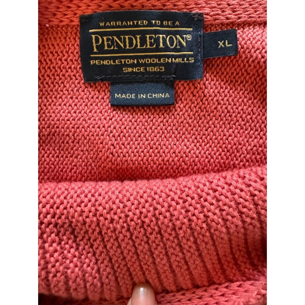Pendleton Coral Pink Cotton Knit Sweater Top Short Sleeve Ribbed Scoop Neck XL i - Picture 6 of 6